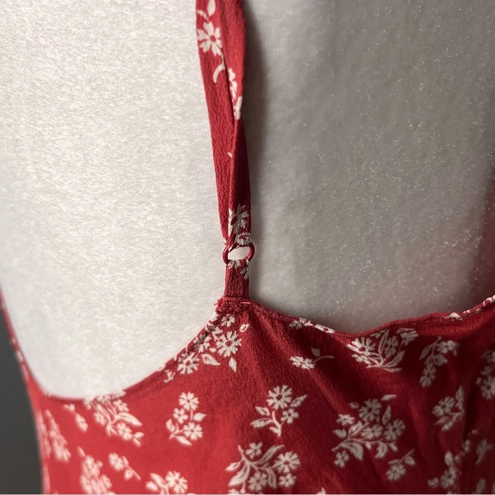 Réalisation Par Red Floral Silk Slip Dress – Women’s Large - Picture 4 of 9
